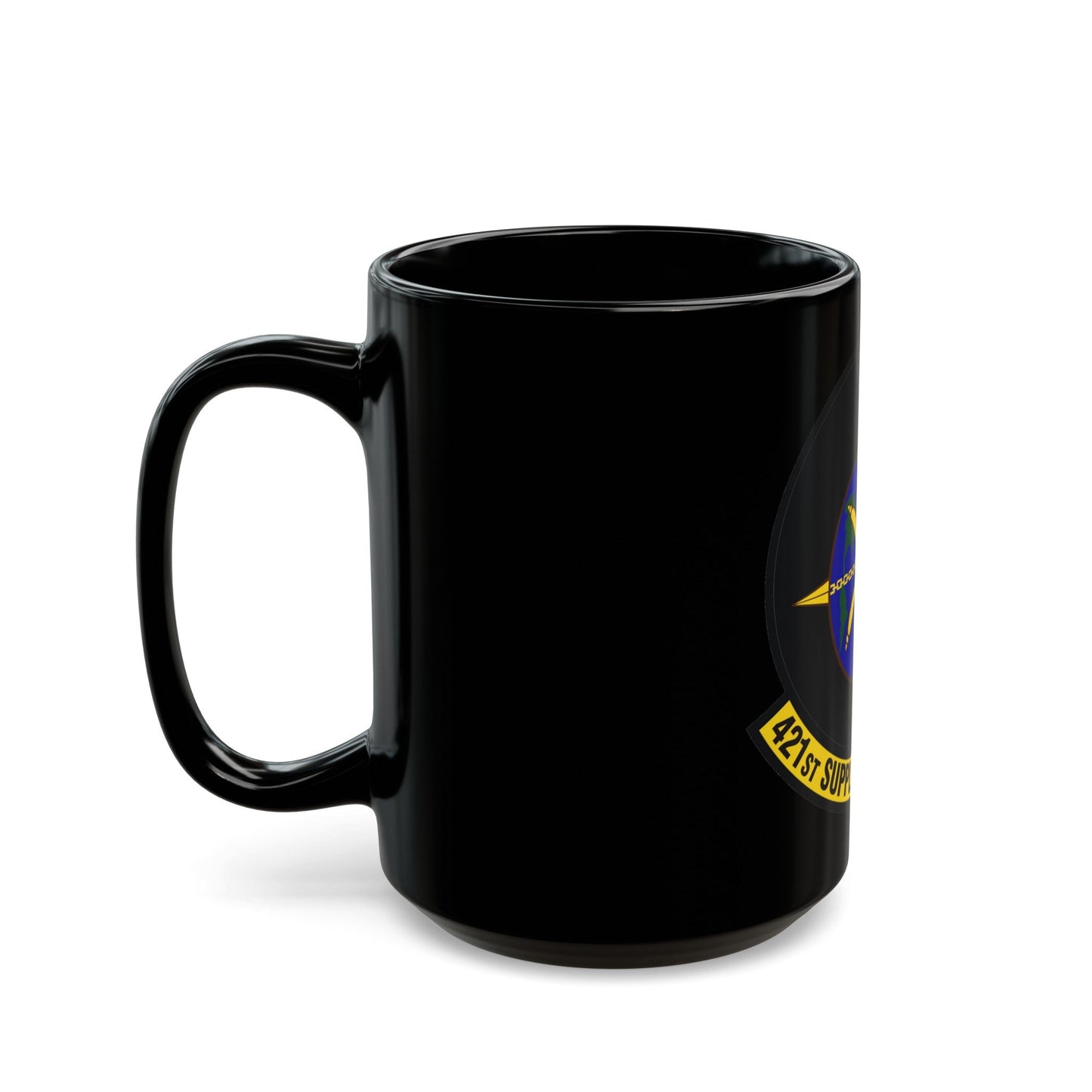 421st Supply Chain Management Squadron (U.S. Air Force) Black Coffee Mug-The Sticker Space