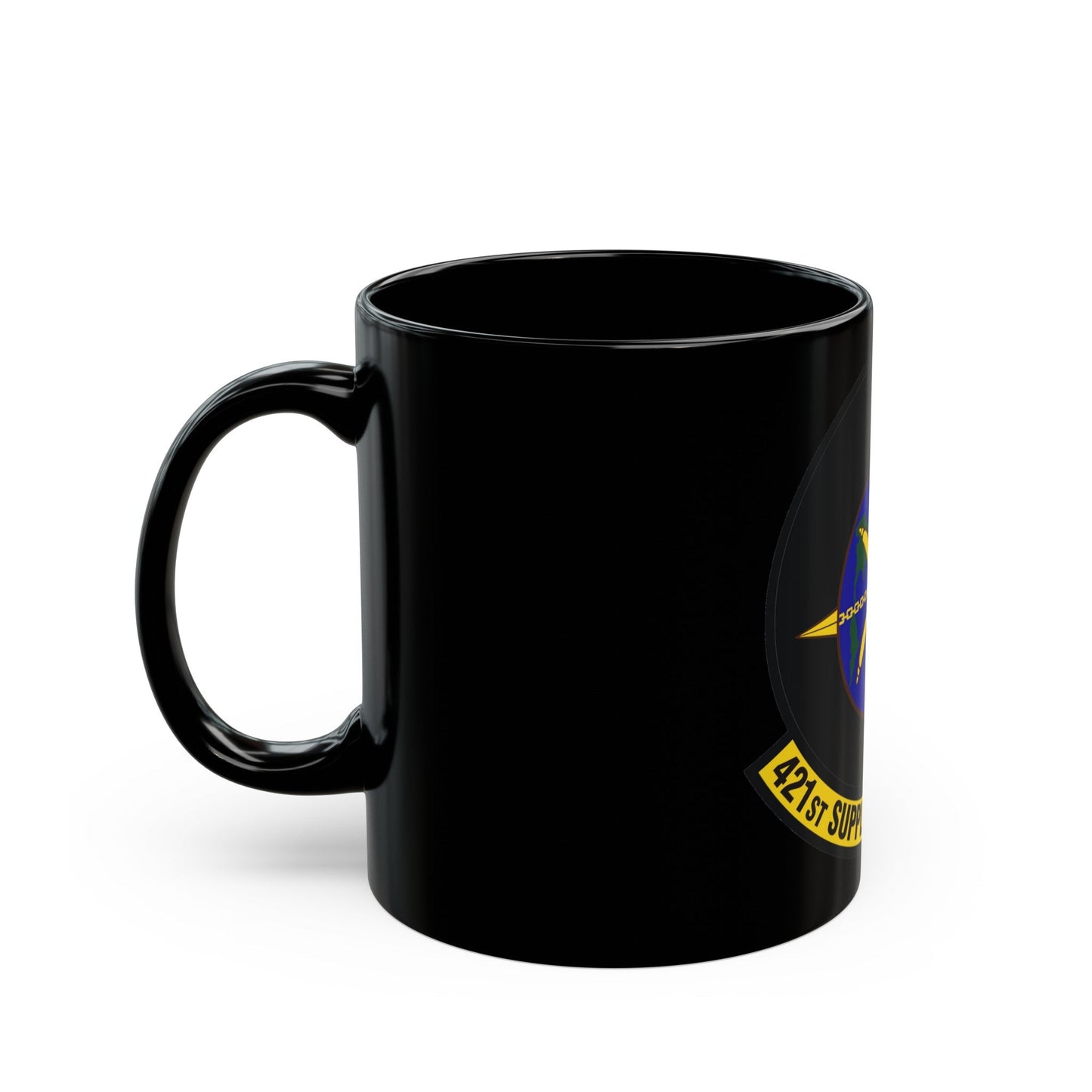 421st Supply Chain Management Squadron (U.S. Air Force) Black Coffee Mug-The Sticker Space