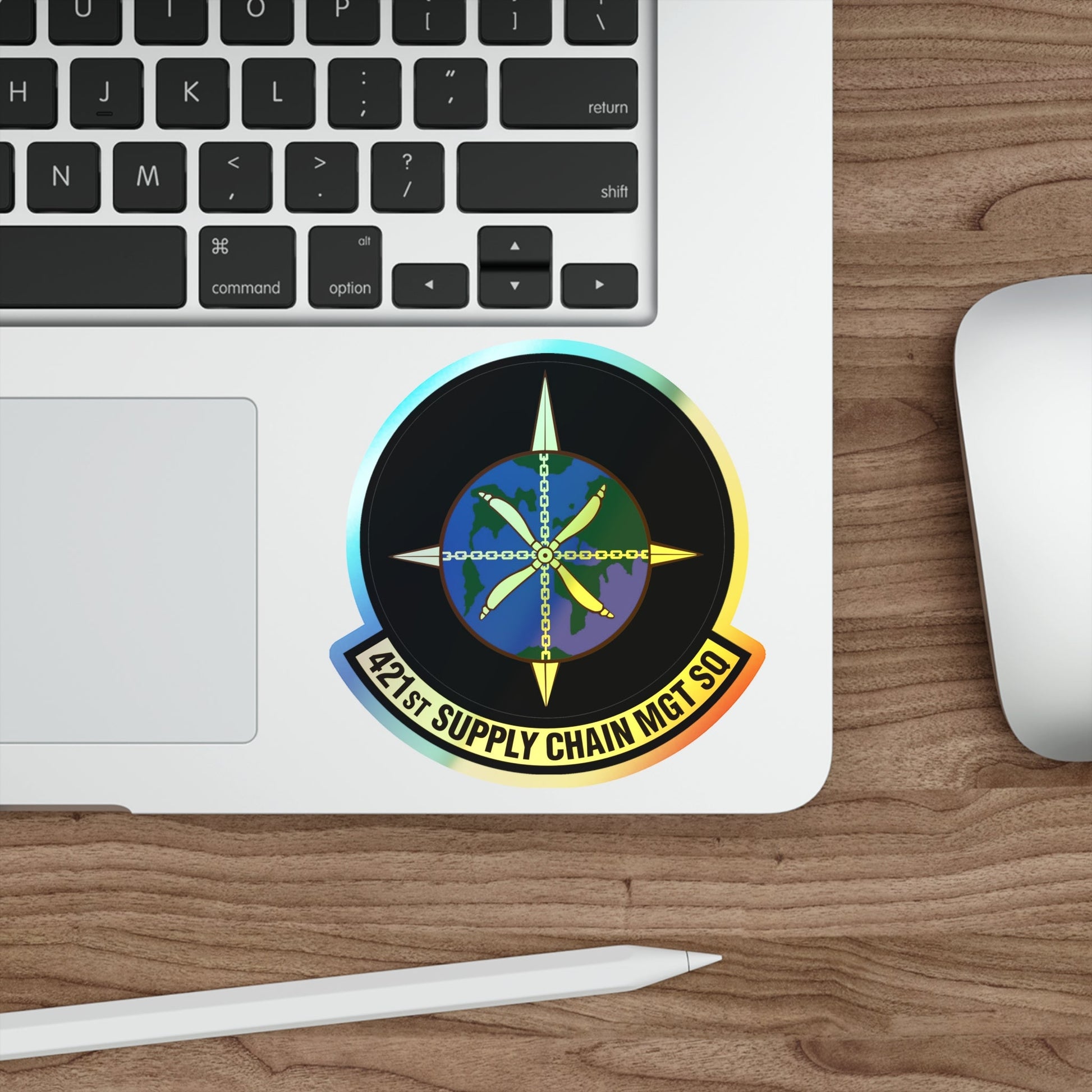 421st Supply Chain Management Squadron (U.S. Air Force) Holographic STICKER Die-Cut Vinyl Decal-The Sticker Space