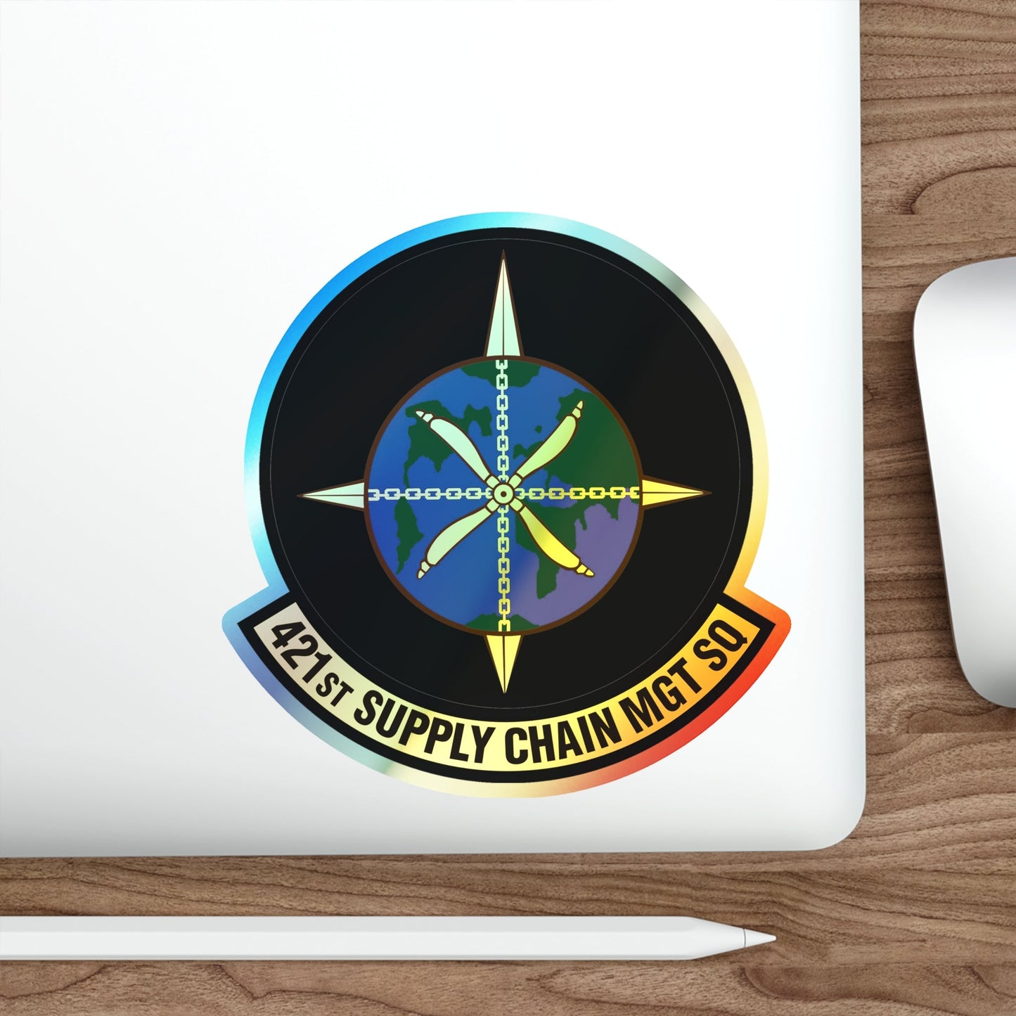 421st Supply Chain Management Squadron (U.S. Air Force) Holographic STICKER Die-Cut Vinyl Decal-The Sticker Space