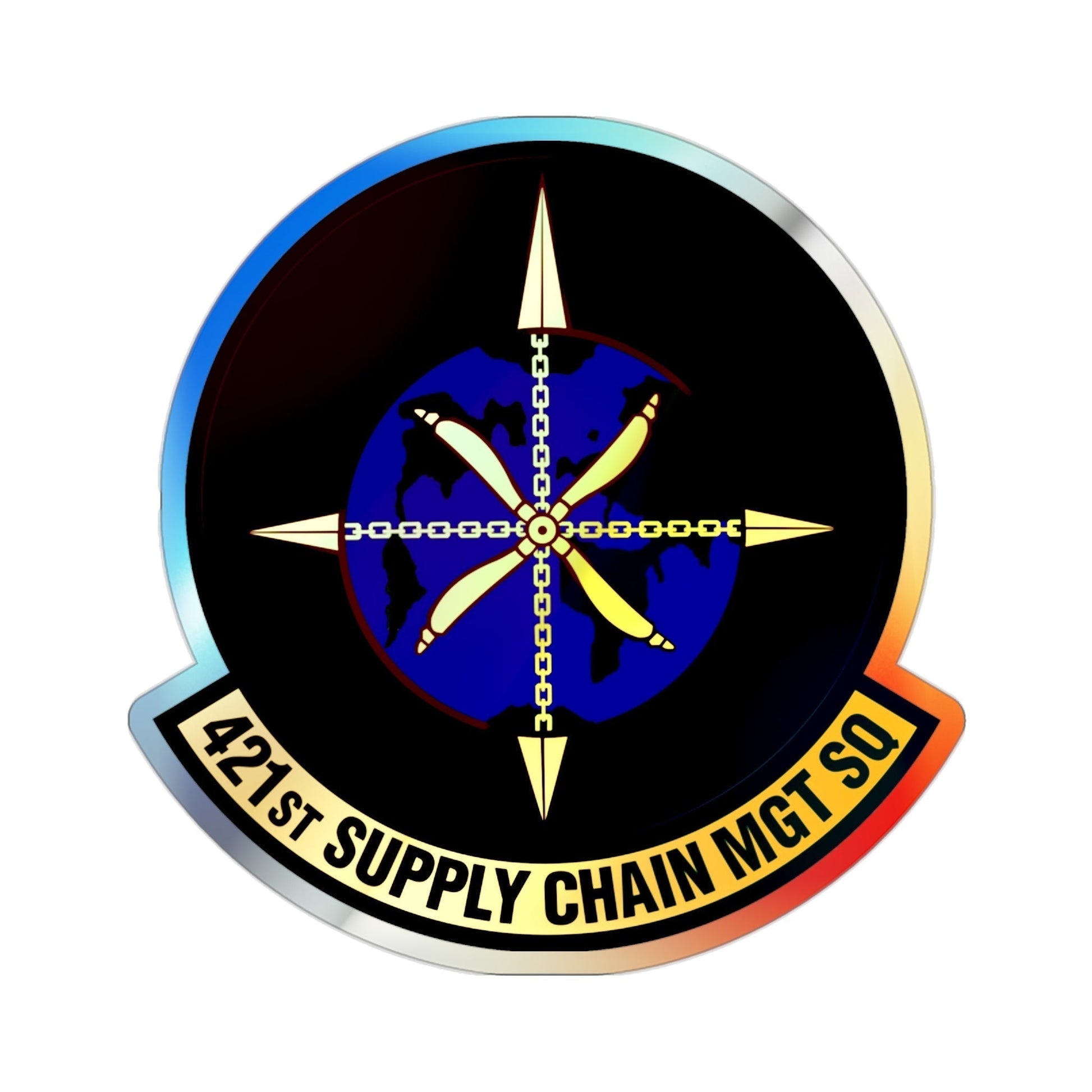 421st Supply Chain Management Squadron (U.S. Air Force) Holographic STICKER Die-Cut Vinyl Decal-2 Inch-The Sticker Space