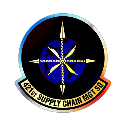 421st Supply Chain Management Squadron (U.S. Air Force) Holographic STICKER Die-Cut Vinyl Decal-3 Inch-The Sticker Space