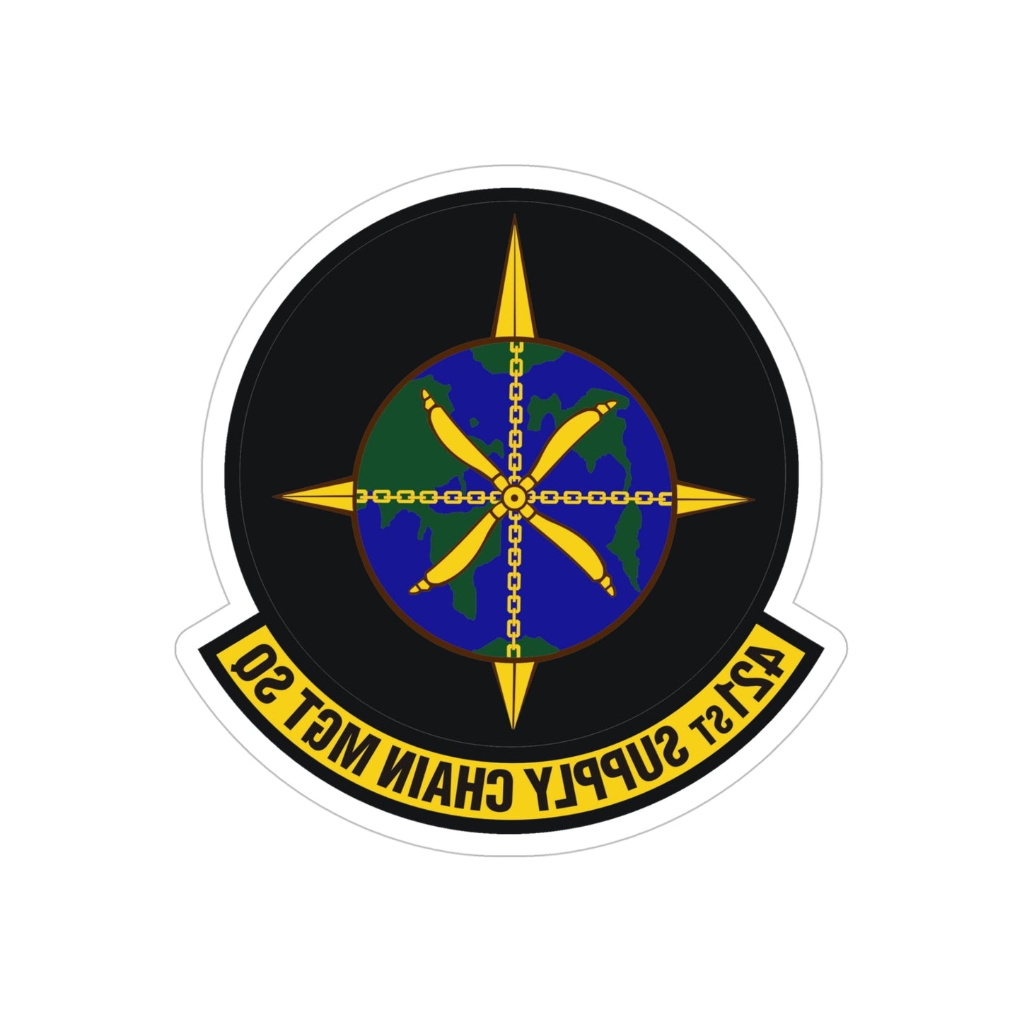 421st Supply Chain Management Squadron (U.S. Air Force) REVERSE PRINT Transparent STICKER-5" × 5"-The Sticker Space