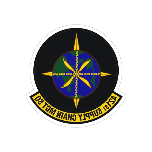 421st Supply Chain Management Squadron (U.S. Air Force) REVERSE PRINT Transparent STICKER-6" × 6"-The Sticker Space