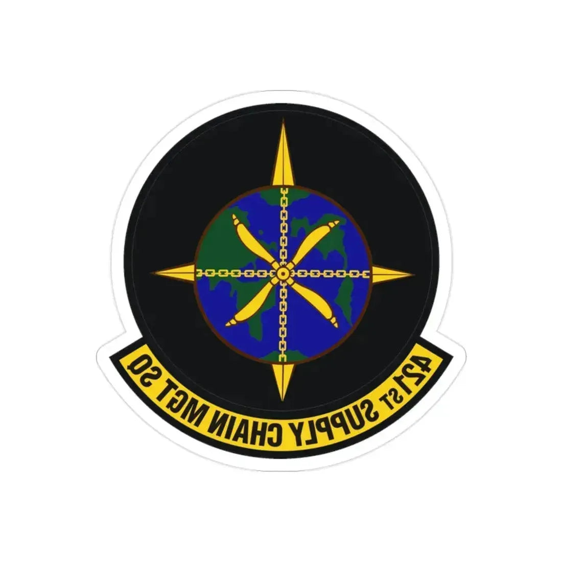 421st Supply Chain Management Squadron (U.S. Air Force) REVERSE PRINT Transparent Die-Cut STICKER 2 Inch Die-Cut Transparent - The Sticker Space