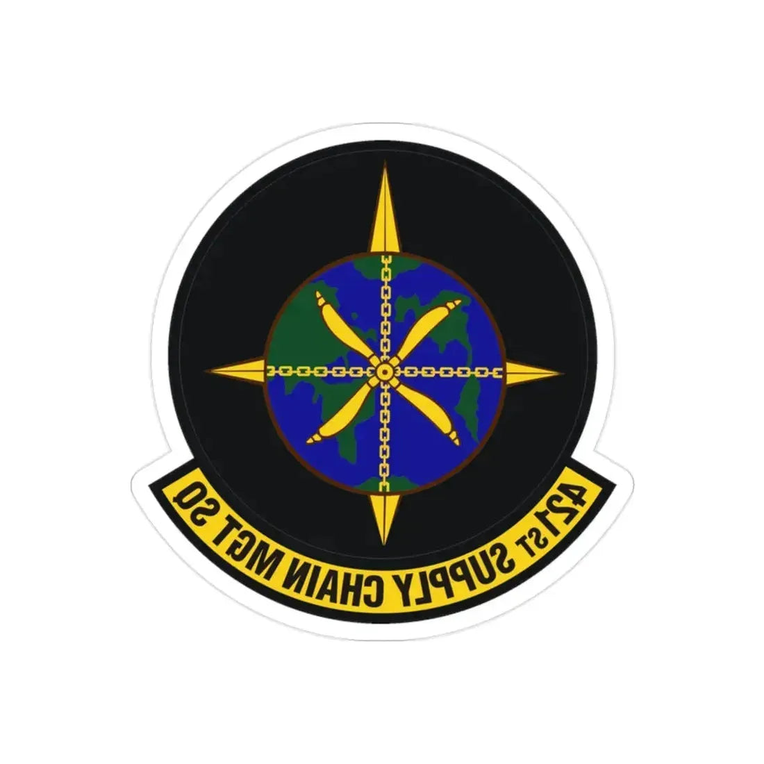 421st Supply Chain Management Squadron (U.S. Air Force) REVERSE PRINT Transparent Die-Cut STICKER - The Sticker Space