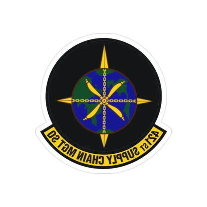 421st Supply Chain Management Squadron (U.S. Air Force) REVERSE PRINT Transparent Die-Cut STICKER - The Sticker Space