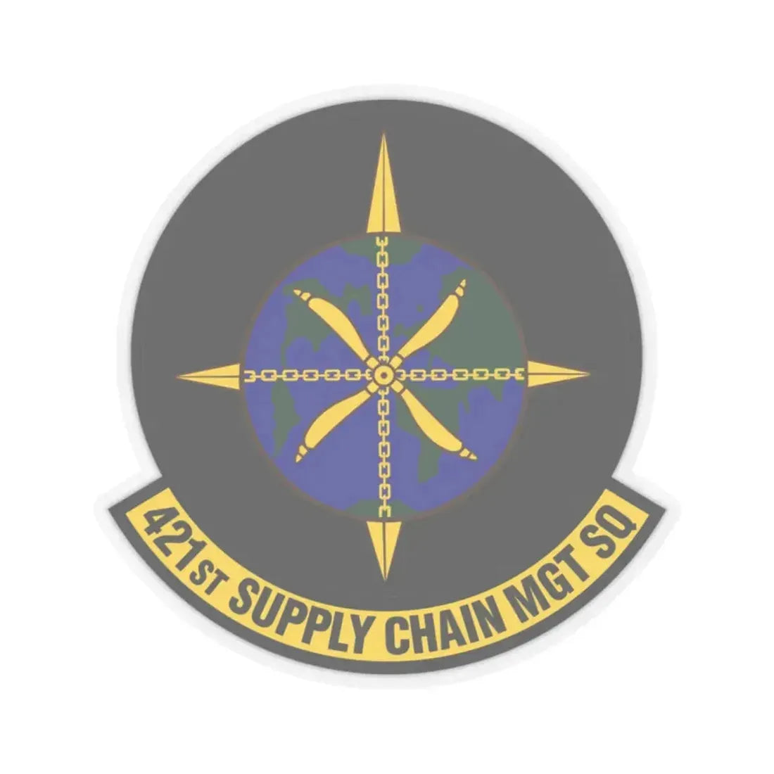 421st Supply Chain Management Squadron (U.S. Air Force) STICKER Vinyl Kiss-Cut Decal 2 Inch Transparent - The Sticker Space