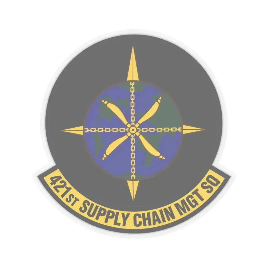 421st Supply Chain Management Squadron (U.S. Air Force) STICKER Vinyl Kiss-Cut Decal 4 Inch Transparent - The Sticker Space