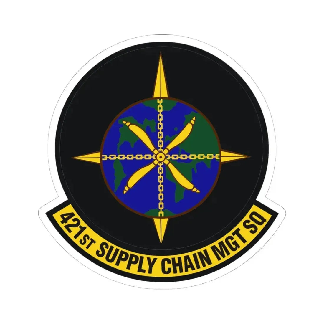 421st Supply Chain Management Squadron (U.S. Air Force) STICKER Vinyl Kiss-Cut Decal 4 Inch White - The Sticker Space