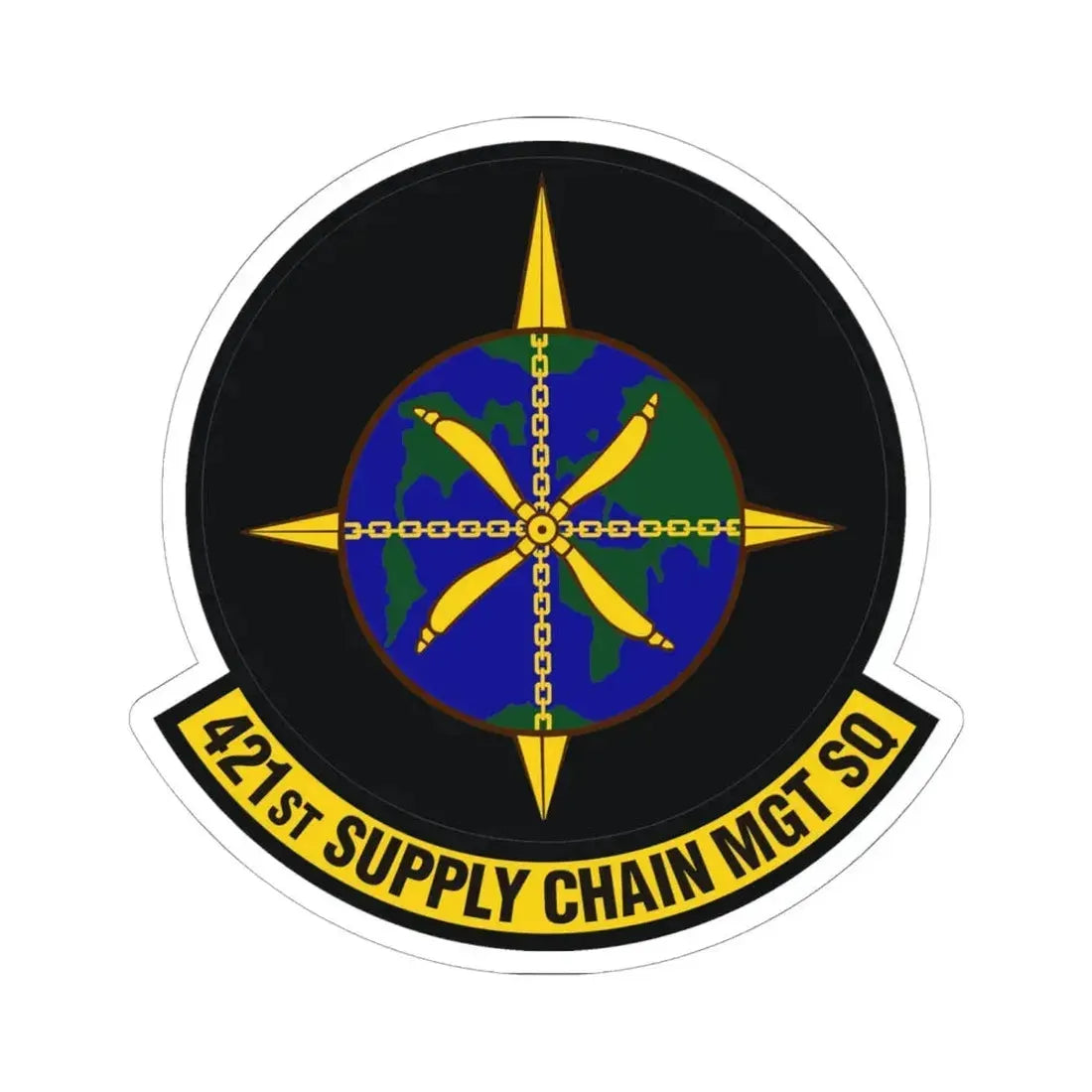 421st Supply Chain Management Squadron (U.S. Air Force) STICKER Vinyl Kiss-Cut Decal 6 Inch White - The Sticker Space