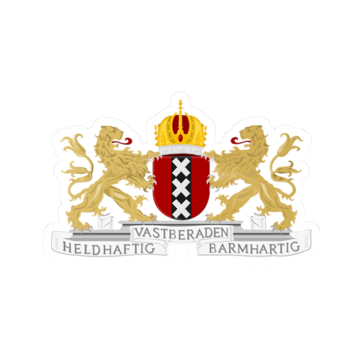 Amsterdam wapen (Netherlands) (Coat of Arms) STICKER Vinyl Kiss-Cut Decal