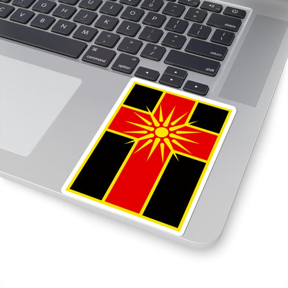 Flag of Drugovo Municipality North Macedonia (North Macedonia) STICKER Vinyl Kiss-Cut Decal
