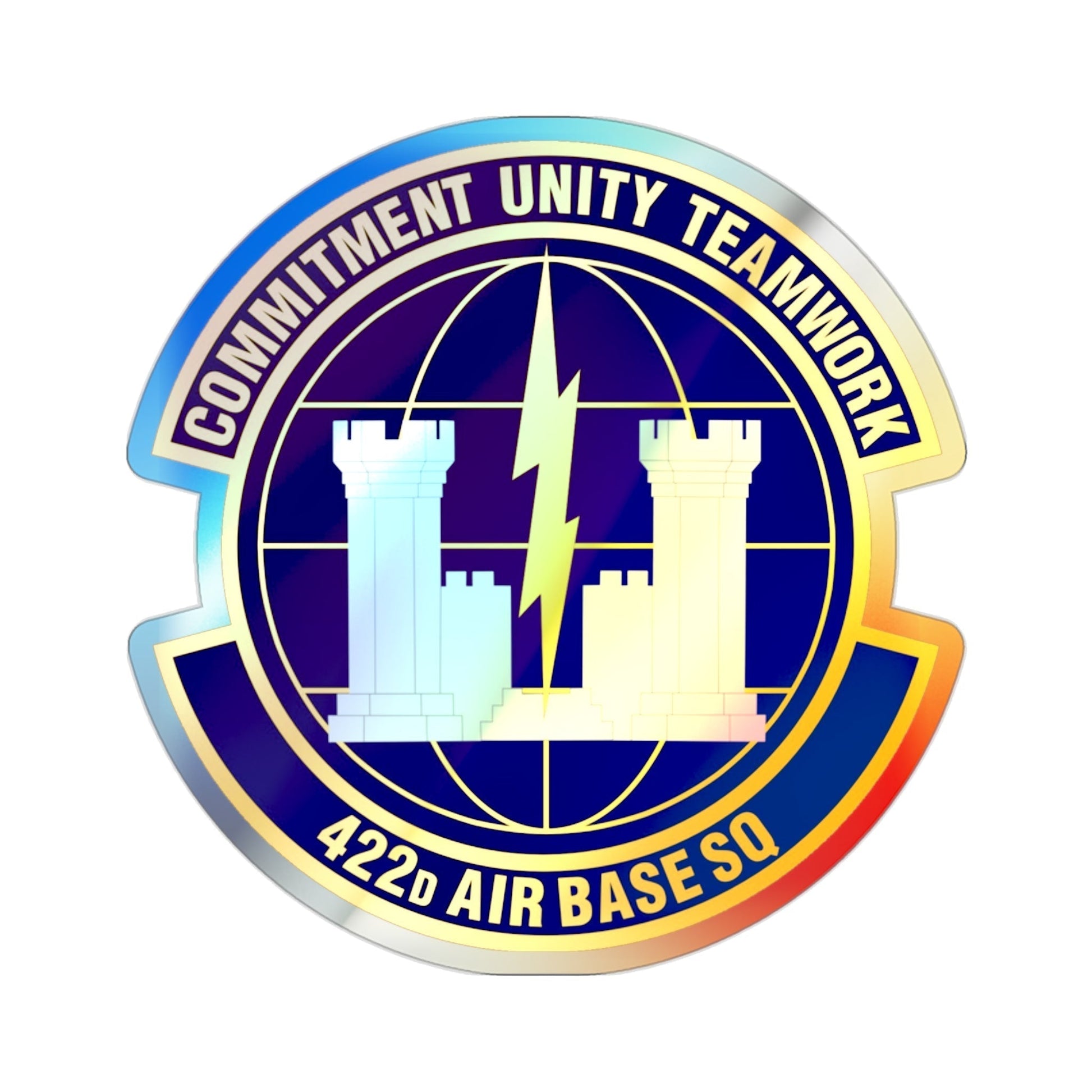 422d Air Base Squadron (U.S. Air Force) Holographic STICKER Die-Cut Vinyl Decal-2 Inch-The Sticker Space