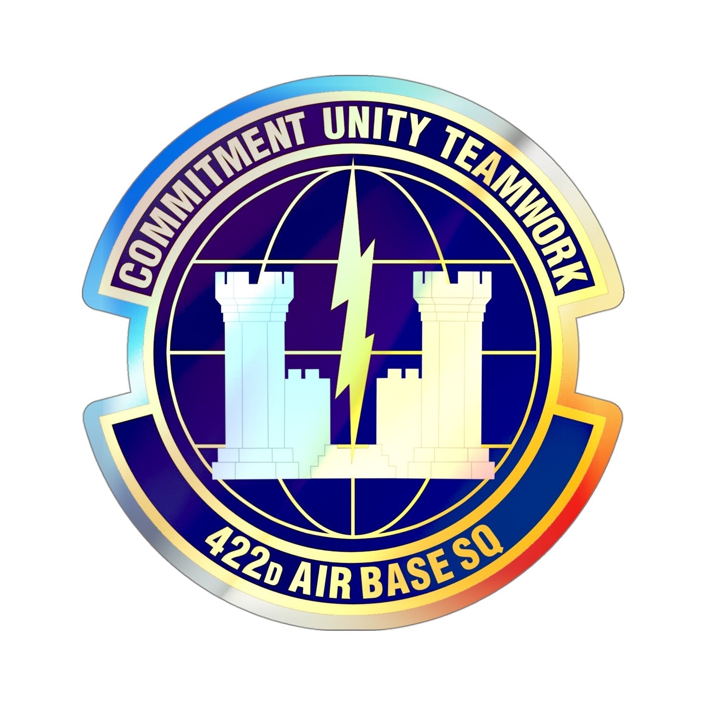 422d Air Base Squadron (U.S. Air Force) Holographic STICKER Die-Cut Vinyl Decal-4 Inch-The Sticker Space