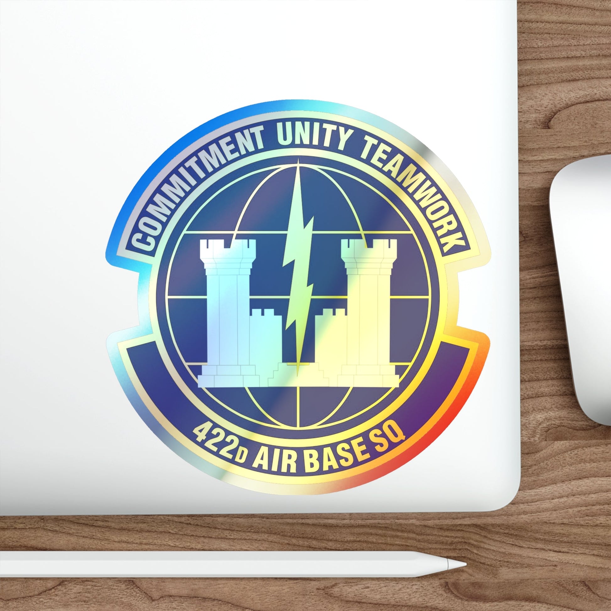 422d Air Base Squadron (U.S. Air Force) Holographic STICKER Die-Cut Vinyl Decal-The Sticker Space