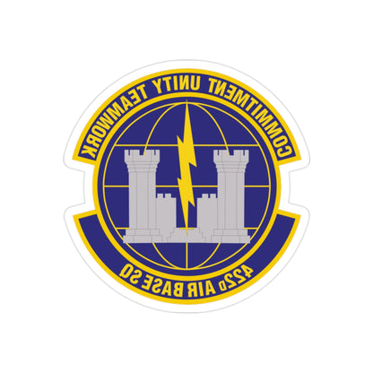 422d Air Base Squadron (U.S. Air Force) REVERSE PRINT Transparent STICKER-2" × 2"-The Sticker Space