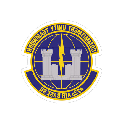 422d Air Base Squadron (U.S. Air Force) REVERSE PRINT Transparent STICKER-4" × 4"-The Sticker Space