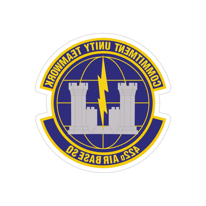 422d Air Base Squadron (U.S. Air Force) REVERSE PRINT Transparent STICKER-5" × 5"-The Sticker Space