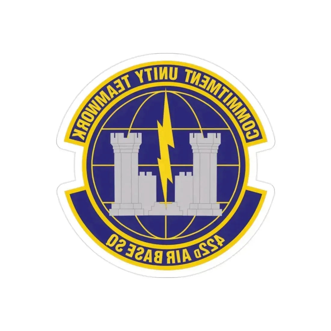 422d Air Base Squadron (U.S. Air Force) REVERSE PRINT Transparent Die-Cut STICKER 2 Inch Die-Cut Transparent - The Sticker Space