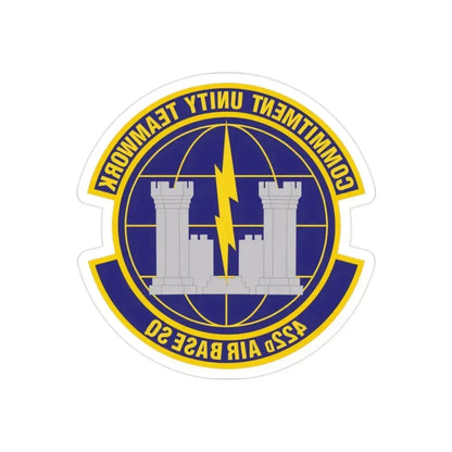 422d Air Base Squadron (U.S. Air Force) REVERSE PRINT Transparent Die-Cut STICKER 2 Inch Die-Cut Transparent - The Sticker Space