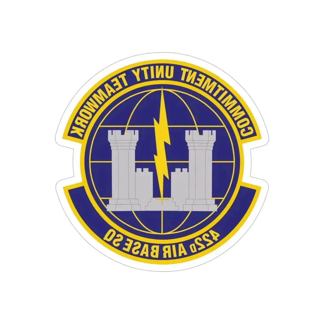 422d Air Base Squadron (U.S. Air Force) REVERSE PRINT Transparent Die-Cut STICKER 5 Inch Die-Cut Transparent - The Sticker Space