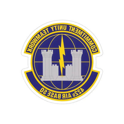 422d Air Base Squadron (U.S. Air Force) REVERSE PRINT Transparent Die-Cut STICKER 5 Inch Die-Cut Transparent - The Sticker Space