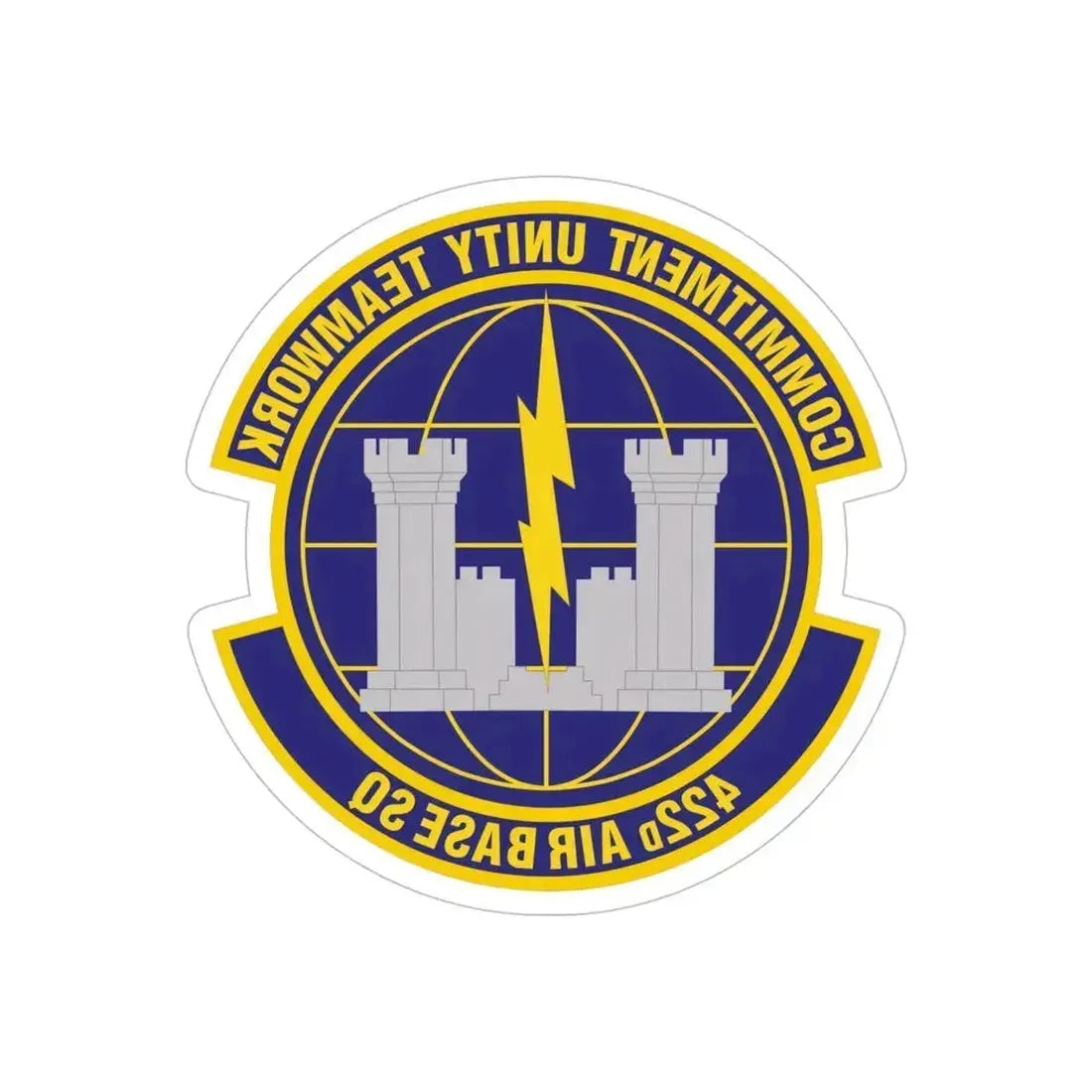 422d Air Base Squadron (U.S. Air Force) REVERSE PRINT Transparent Die-Cut STICKER 6 Inch Die-Cut Transparent - The Sticker Space