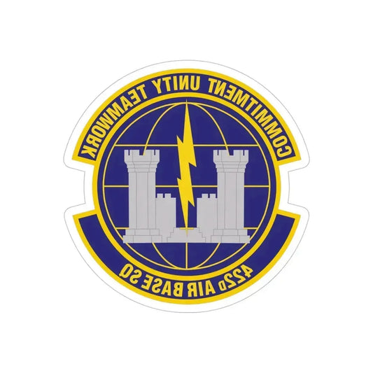 422d Air Base Squadron (U.S. Air Force) REVERSE PRINT Transparent Die-Cut STICKER 6 Inch Die-Cut Transparent - The Sticker Space