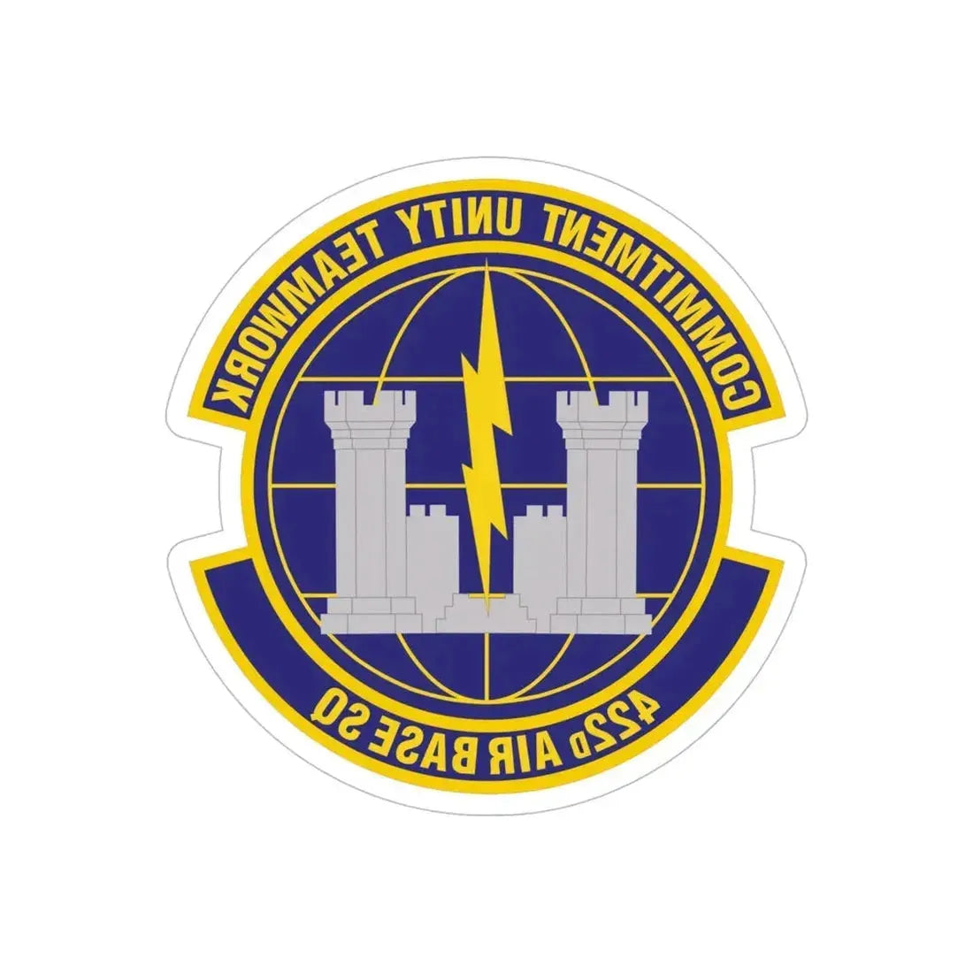 422d Air Base Squadron (U.S. Air Force) REVERSE PRINT Transparent Die-Cut STICKER - The Sticker Space
