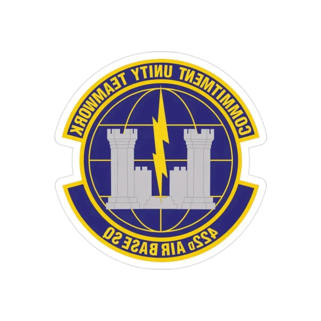 422d Air Base Squadron (U.S. Air Force) REVERSE PRINT Transparent Die-Cut STICKER - The Sticker Space