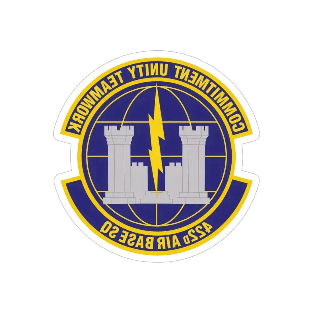 422d Air Base Squadron (U.S. Air Force) REVERSE PRINT Transparent Die-Cut STICKER - The Sticker Space