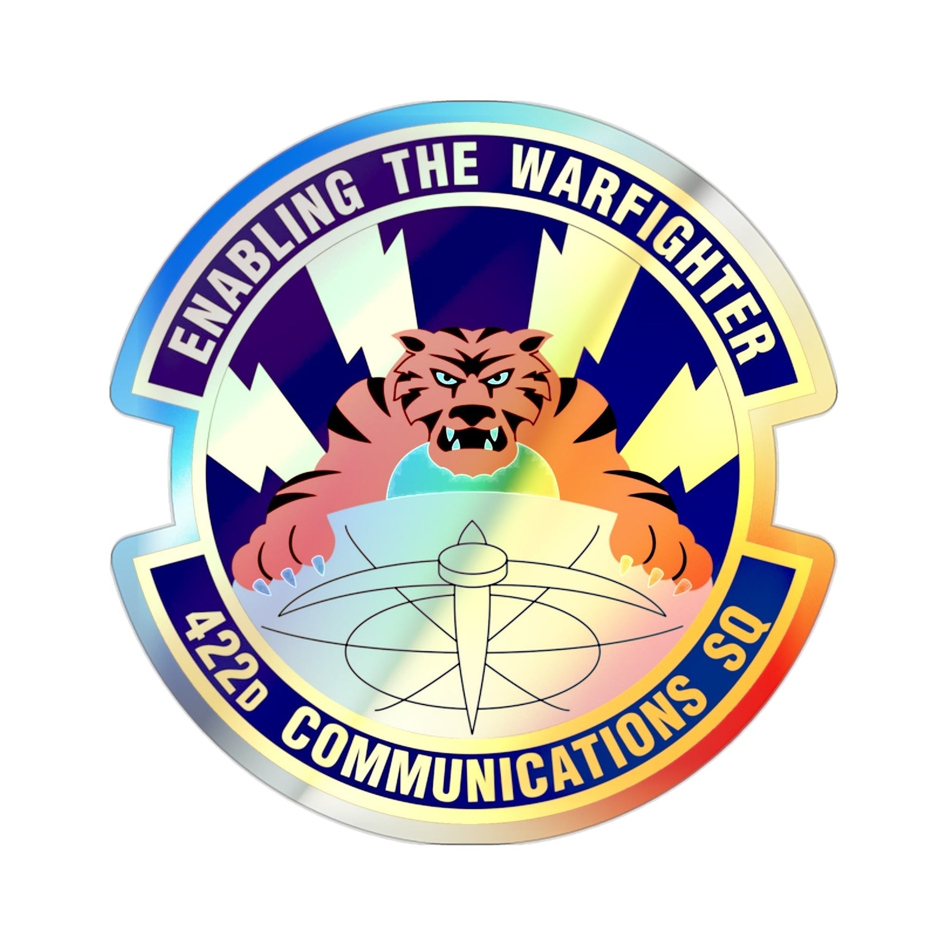 422d Communications Squadron (U.S. Air Force) Holographic STICKER Die-Cut Vinyl Decal-2 Inch-The Sticker Space