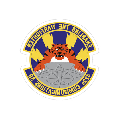 422d Communications Squadron (U.S. Air Force) REVERSE PRINT Transparent STICKER-2" × 2"-The Sticker Space