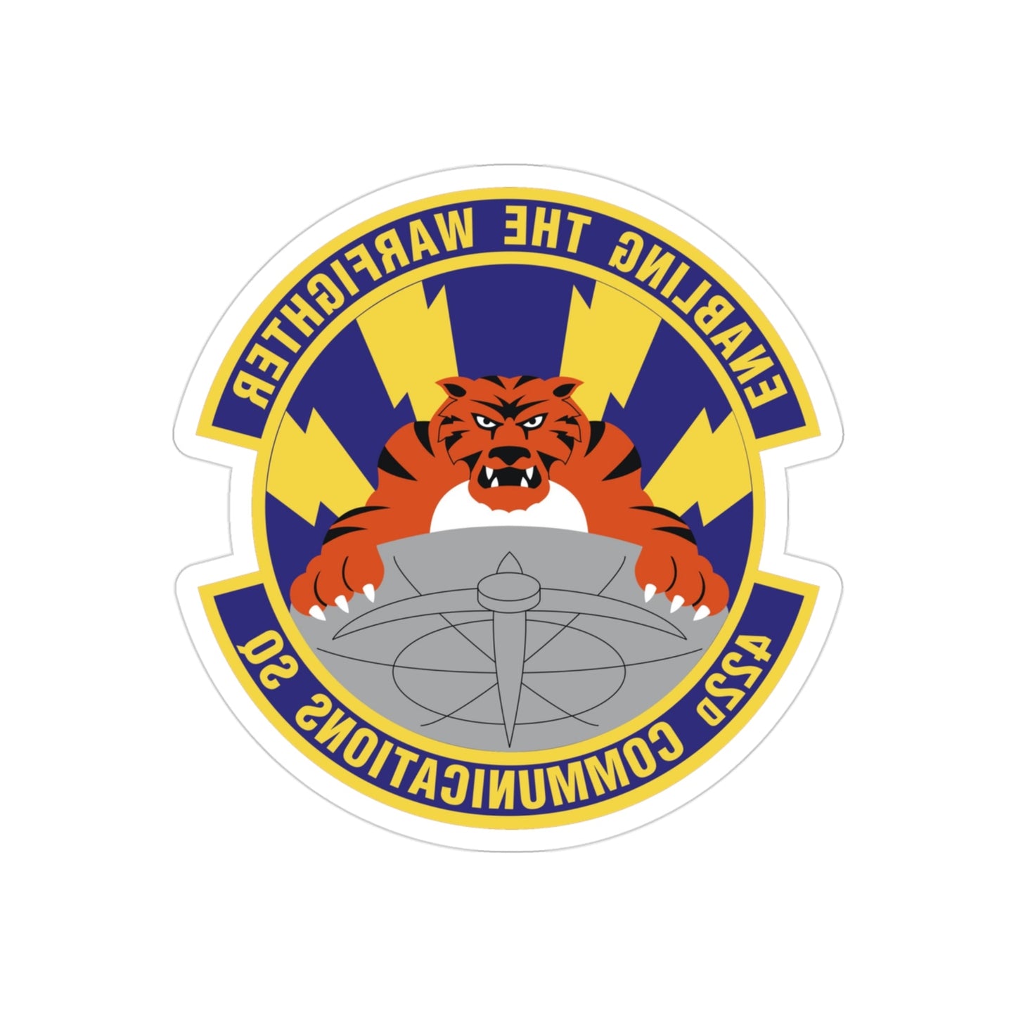 422d Communications Squadron (U.S. Air Force) REVERSE PRINT Transparent STICKER-3" × 3"-The Sticker Space