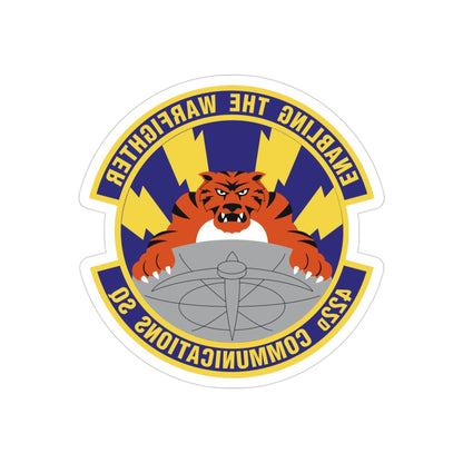 422d Communications Squadron (U.S. Air Force) REVERSE PRINT Transparent STICKER-3" × 3"-The Sticker Space