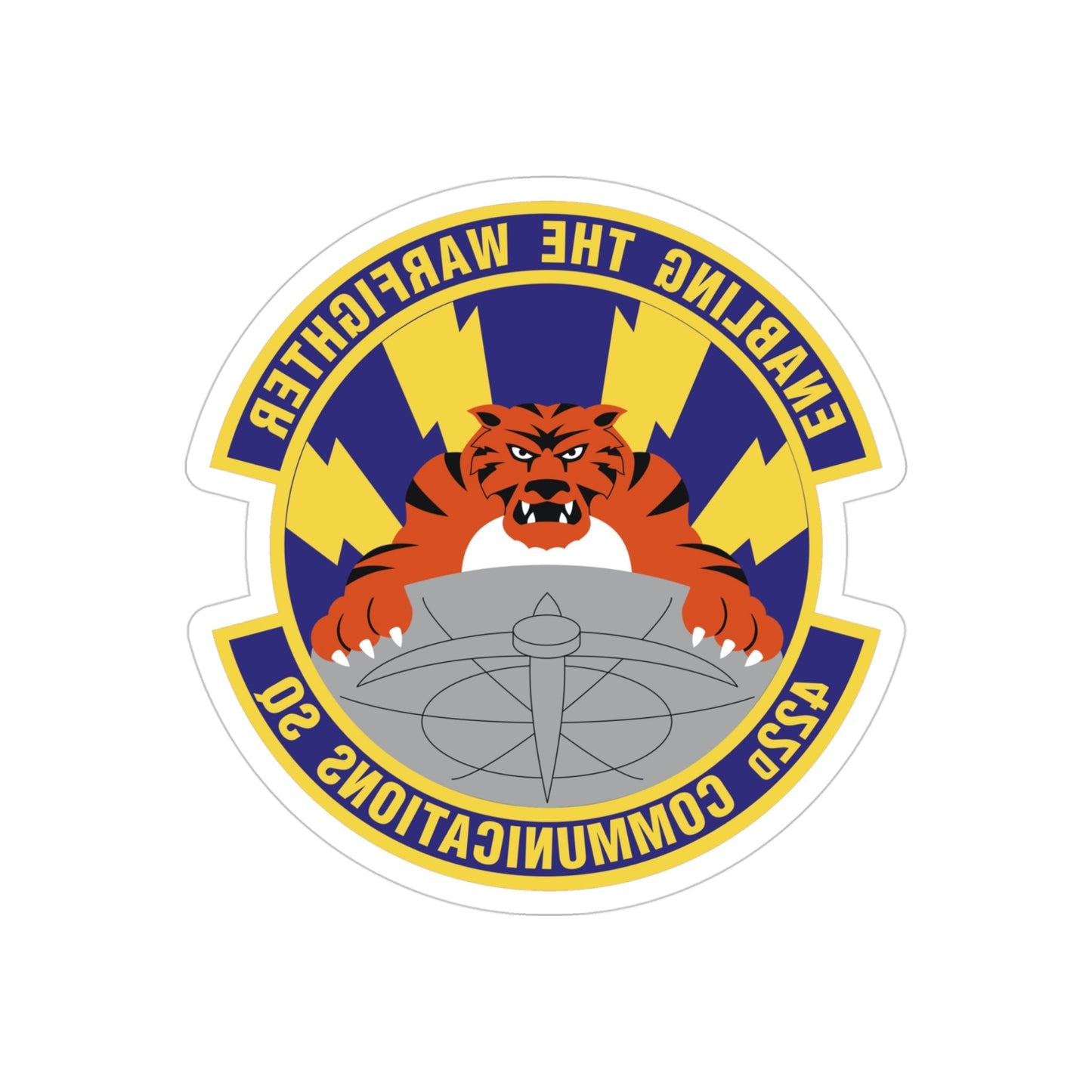 422d Communications Squadron (U.S. Air Force) REVERSE PRINT Transparent STICKER-4" × 4"-The Sticker Space