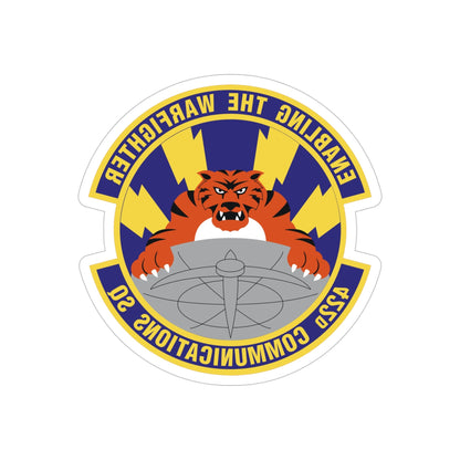 422d Communications Squadron (U.S. Air Force) REVERSE PRINT Transparent STICKER-5" × 5"-The Sticker Space