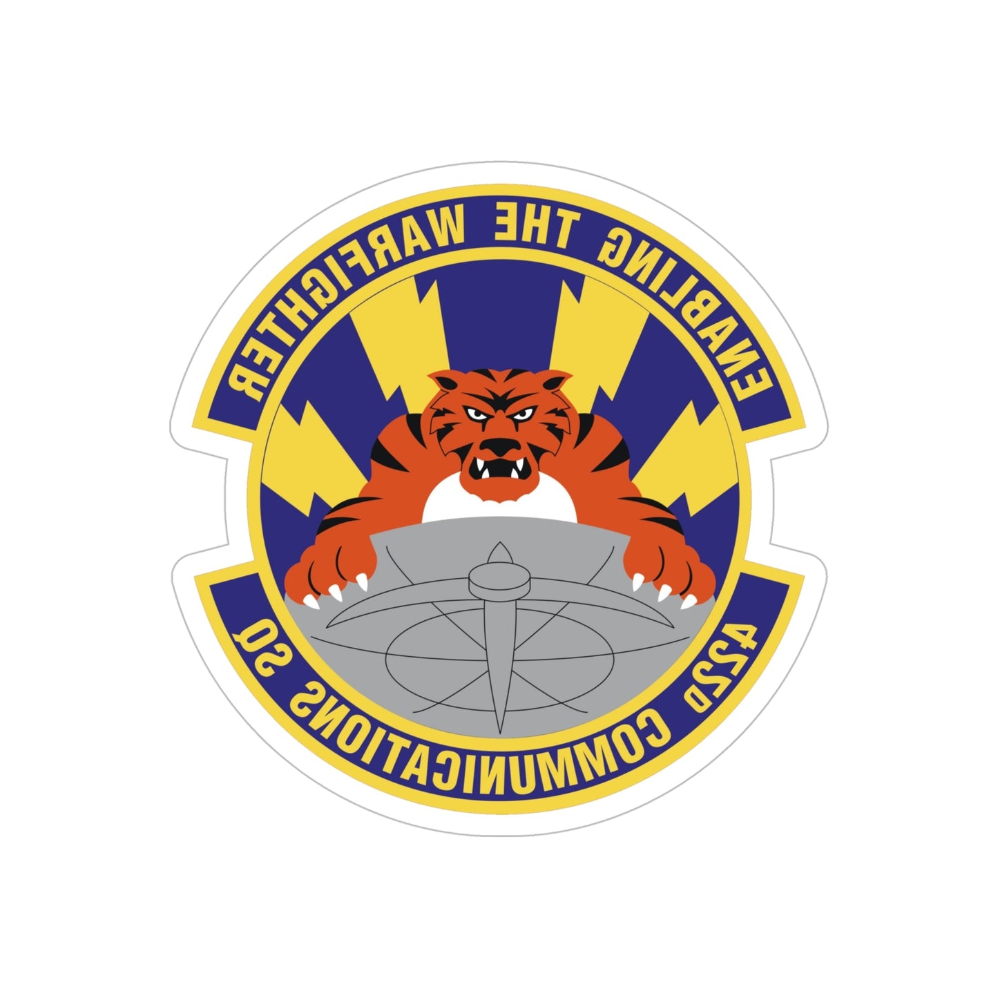 422d Communications Squadron (U.S. Air Force) REVERSE PRINT Transparent STICKER-6" × 6"-The Sticker Space