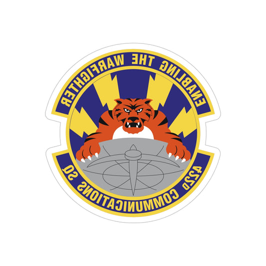 422d Communications Squadron (U.S. Air Force) REVERSE PRINT Transparent STICKER-6" × 6"-The Sticker Space