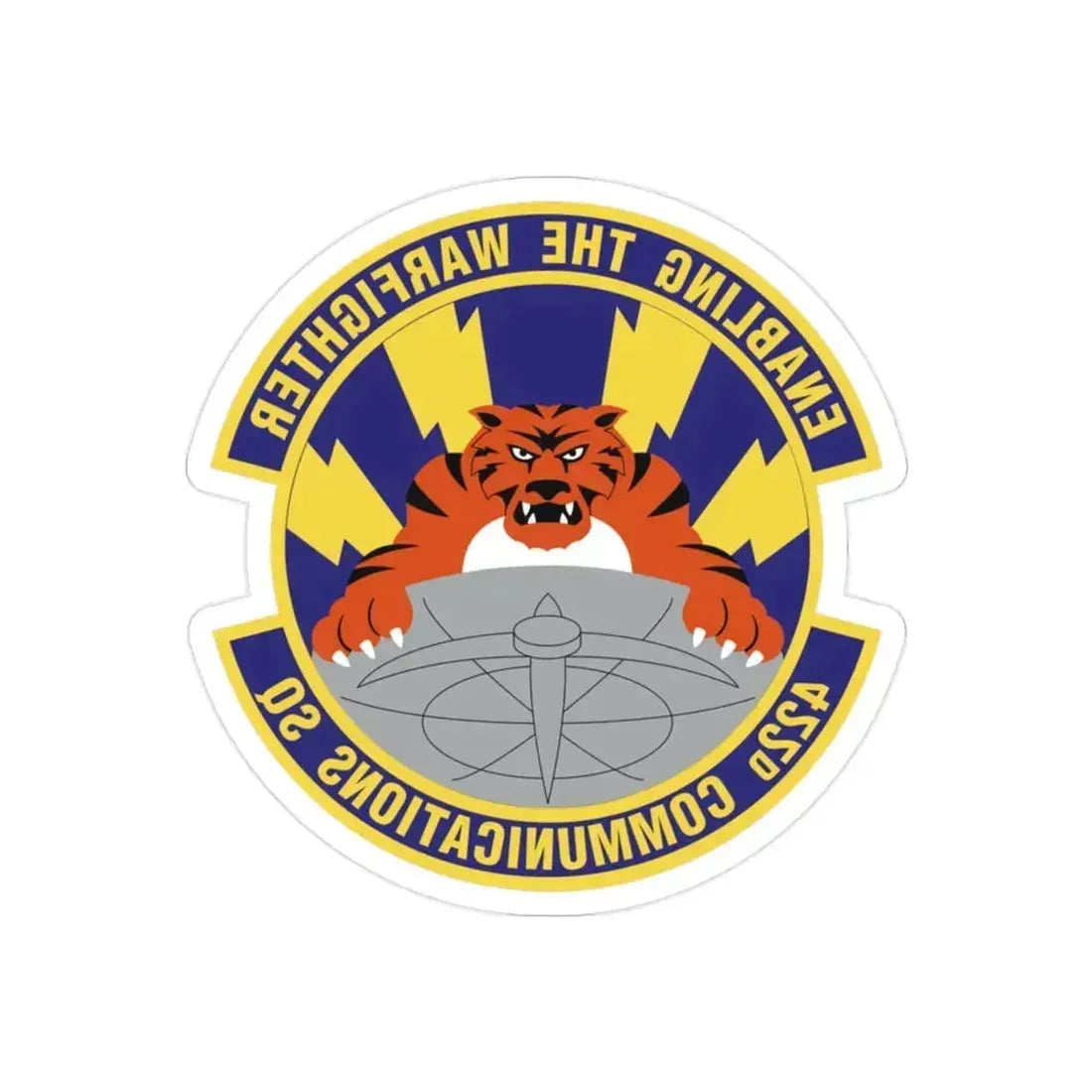 422d Communications Squadron (U.S. Air Force) REVERSE PRINT Transparent Die-Cut STICKER 2 Inch Die-Cut Transparent - The Sticker Space