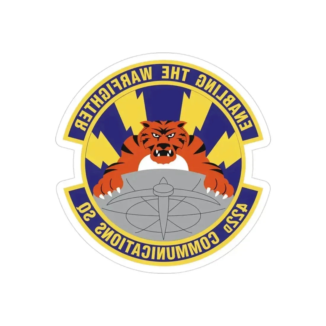422d Communications Squadron (U.S. Air Force) REVERSE PRINT Transparent Die-Cut STICKER 3 Inch Die-Cut Transparent - The Sticker Space
