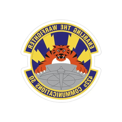 422d Communications Squadron (U.S. Air Force) REVERSE PRINT Transparent Die-Cut STICKER 3 Inch Die-Cut Transparent - The Sticker Space