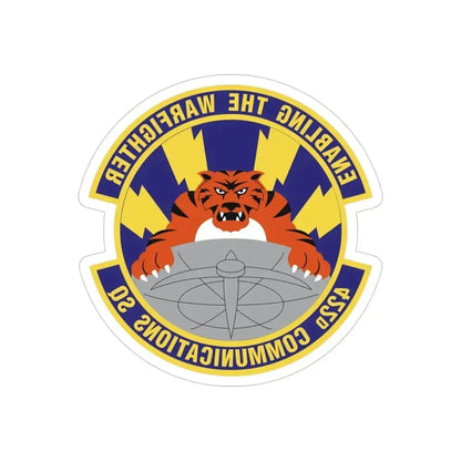 422d Communications Squadron (U.S. Air Force) REVERSE PRINT Transparent Die-Cut STICKER 4 Inch Die-Cut Transparent - The Sticker Space