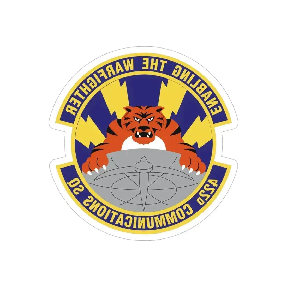 422d Communications Squadron (U.S. Air Force) REVERSE PRINT Transparent Die-Cut STICKER 5 Inch Die-Cut Transparent - The Sticker Space