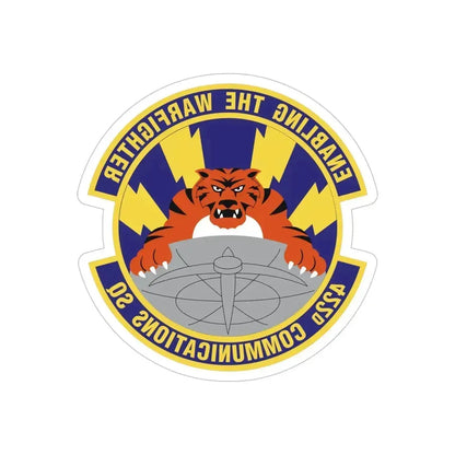 422d Communications Squadron (U.S. Air Force) REVERSE PRINT Transparent Die-Cut STICKER 5 Inch Die-Cut Transparent - The Sticker Space