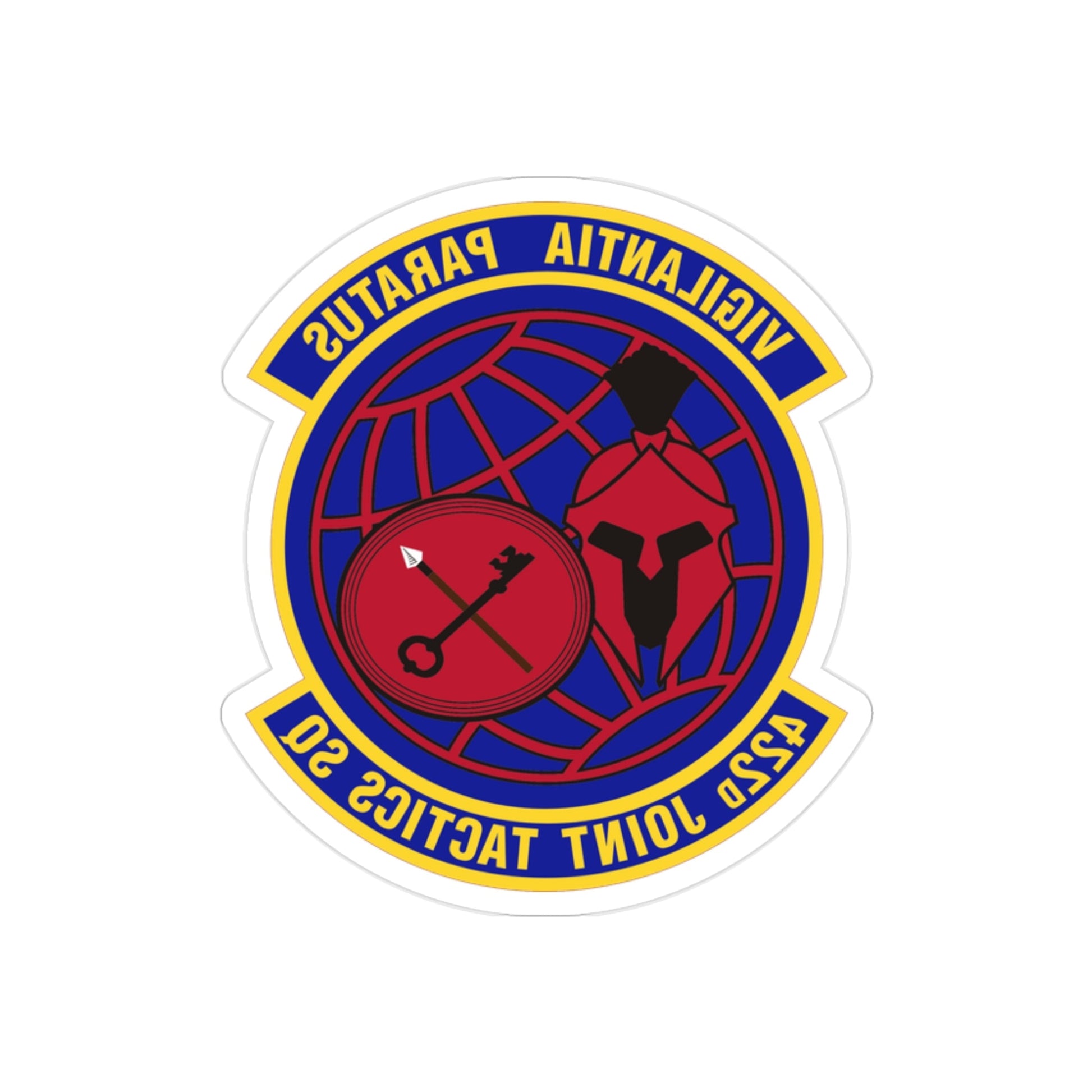 422d Joint Tactics Squadron (U.S. Air Force) REVERSE PRINT Transparent STICKER-2" × 2"-The Sticker Space