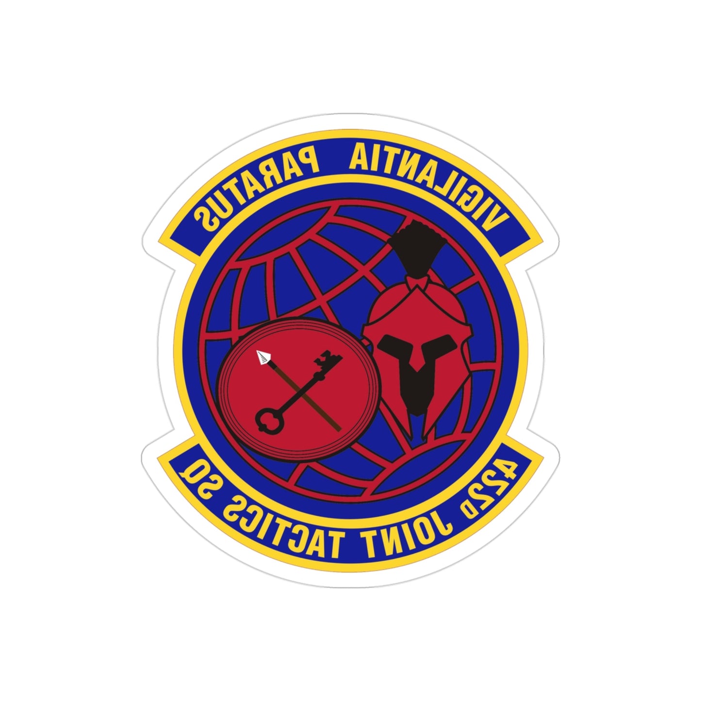 422d Joint Tactics Squadron (U.S. Air Force) REVERSE PRINT Transparent STICKER-3" × 3"-The Sticker Space