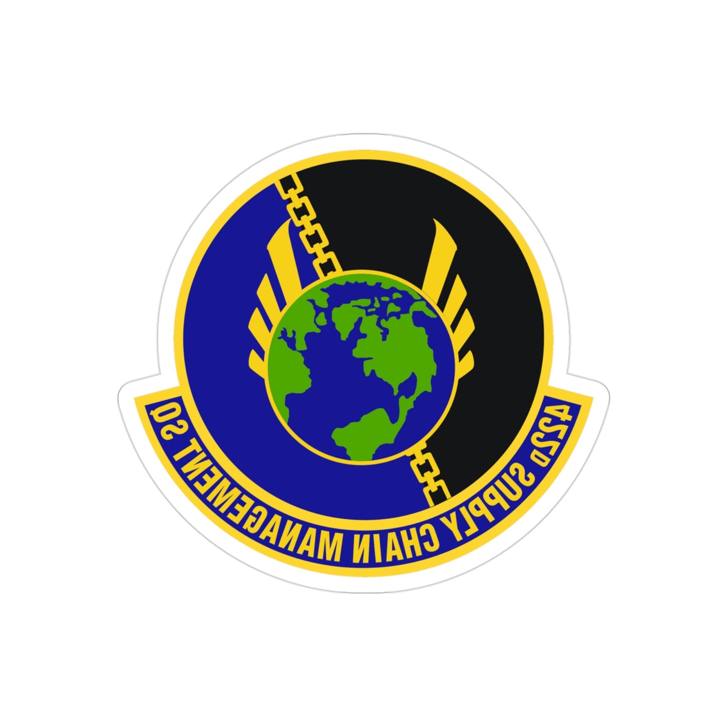 422d Supply Chain Management Squadron (U.S. Air Force) REVERSE PRINT Transparent STICKER-3" × 3"-The Sticker Space