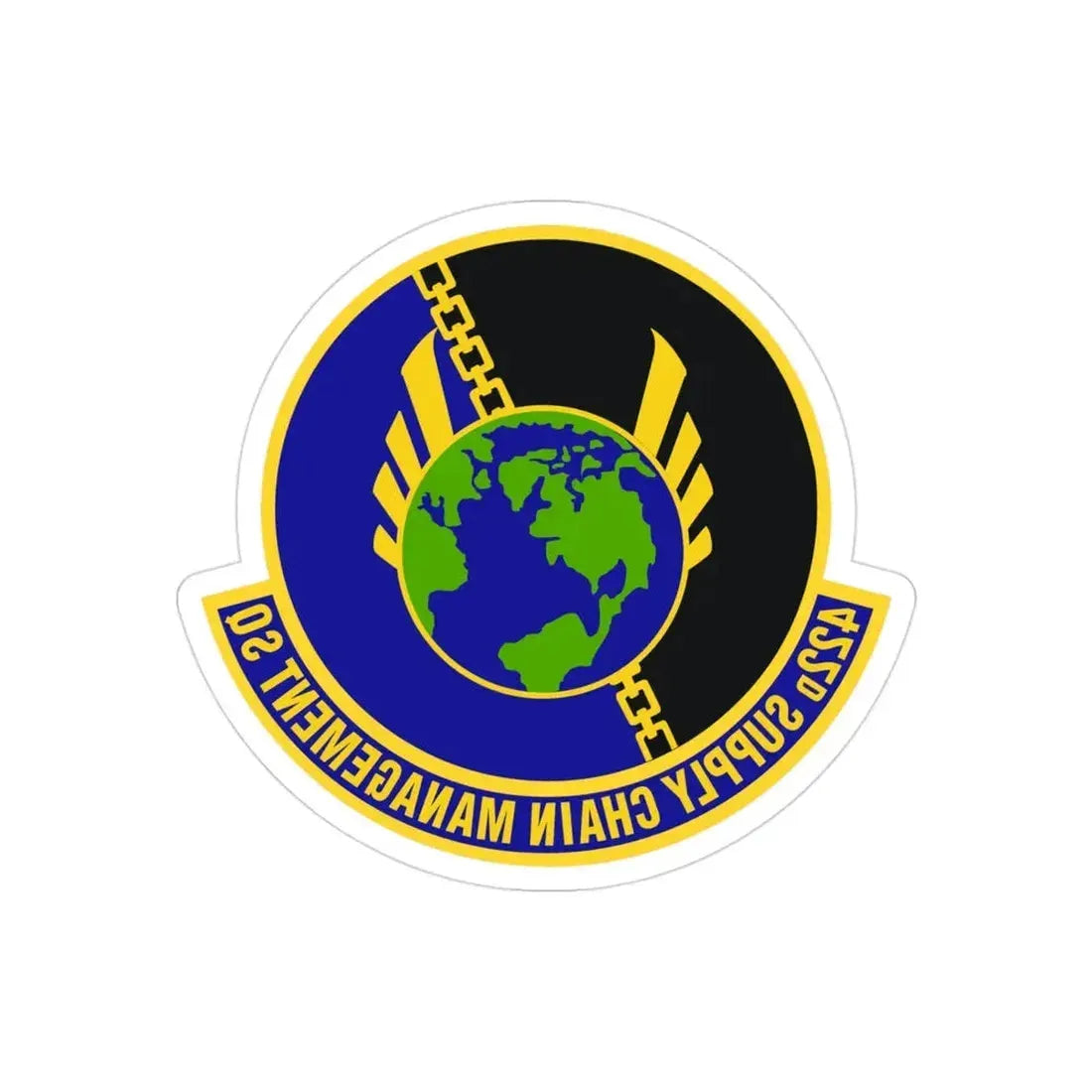 422d Supply Chain Management Squadron (U.S. Air Force) REVERSE PRINT Transparent Die-Cut STICKER - The Sticker Space